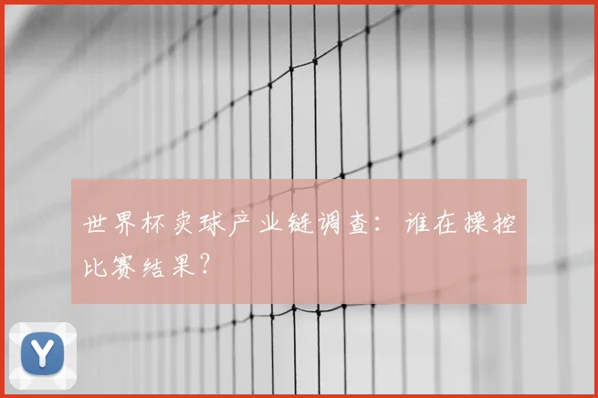 世界杯卖球产业链调查：谁在操控比赛结果？